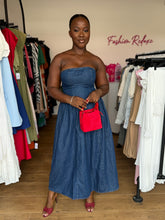 Load image into Gallery viewer, Denim maxi sleeveless dress
