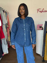 Load image into Gallery viewer, Deep blue denim longsleeves shirt

