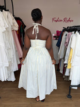 Load image into Gallery viewer, Yellow and blue maxi sleeveless dress
