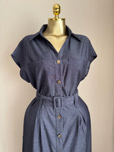 Load image into Gallery viewer, Denim maxi belted dress
