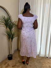 Load image into Gallery viewer, Purple floral midi dress
