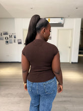 Load image into Gallery viewer, Brown ribbed knit sleeveless top
