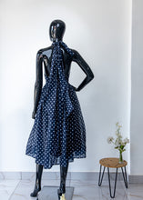 Load image into Gallery viewer, Blue and white polka dot dress
