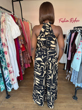 Load image into Gallery viewer, Black and light brown sleeveless jumpsuit
