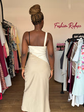 Load image into Gallery viewer, Nude cowl neck midi sleeveless midi dress
