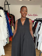 Load image into Gallery viewer, Black linen maxi dress
