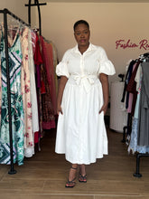Load image into Gallery viewer, White belted maxi dress
