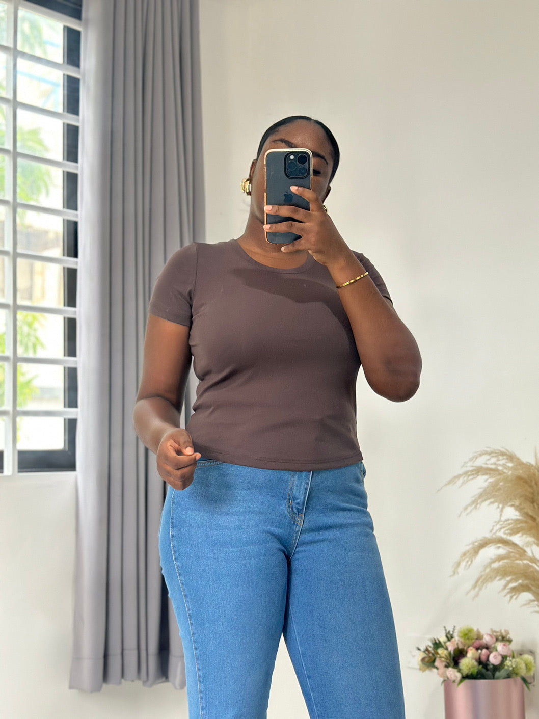 Deep brown body top