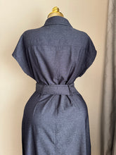 Load image into Gallery viewer, Denim maxi belted dress
