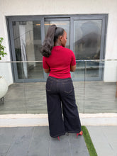 Load image into Gallery viewer, Red stretchy polo top
