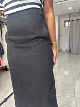 Load image into Gallery viewer, Black denim maxi skirt
