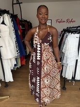 Load image into Gallery viewer, Brown patterned maxi dress
