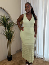 Load image into Gallery viewer, Green embroidered maxi dress
