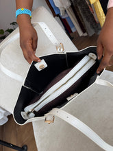 Load image into Gallery viewer, White midi tote bag
