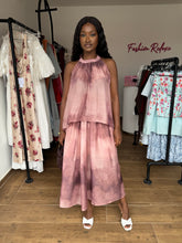 Load image into Gallery viewer, Brown pattern skirt two piece
