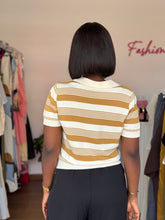 Load image into Gallery viewer, Mustard and cream polo top
