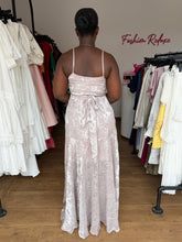 Load image into Gallery viewer, Grey patterned maxi wrap dress
