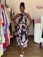 Load image into Gallery viewer, Floral belted midi dress
