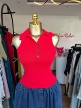 Load image into Gallery viewer, Red ribbed top
