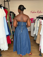 Load image into Gallery viewer, Denim maxi sleeveless dress
