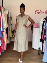 Load image into Gallery viewer, Olive soft linen midi dress
