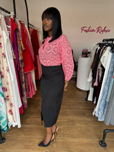 Load image into Gallery viewer, Black wrap corporate midi skirt
