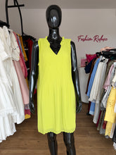 Load image into Gallery viewer, Lemon green mini pleated dress
