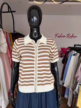 Load image into Gallery viewer, Mustard and white button detail top
