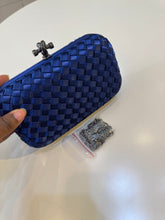Load image into Gallery viewer, Royal blue woven clutch

