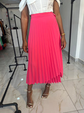 Load image into Gallery viewer, Pink asymmetric pleated skirt
