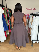 Load image into Gallery viewer, Brown cut back maxi dress
