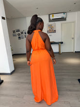 Load image into Gallery viewer, Orange floral detail maxi belted dress
