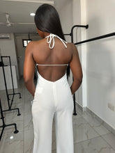 Load image into Gallery viewer, White open back jumpsuit
