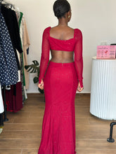 Load image into Gallery viewer, Red long sleeves cut out maxi dress
