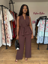 Load image into Gallery viewer, Brown wrap top two piece
