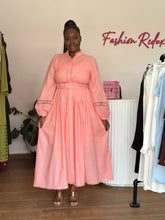 Load image into Gallery viewer, Light pink maxi belted dress

