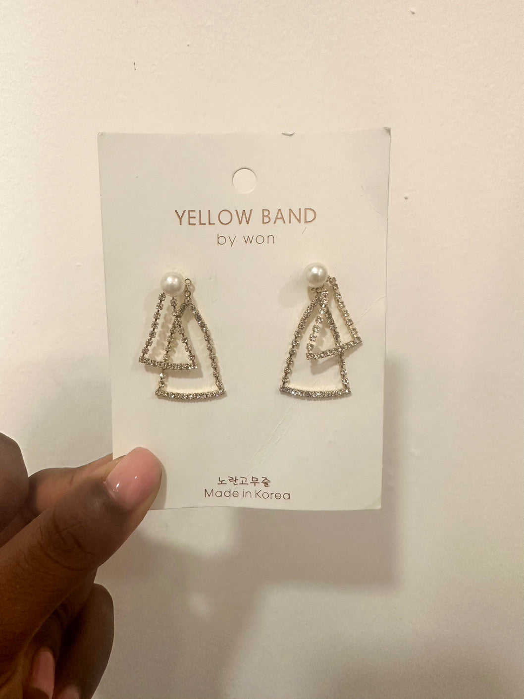 Gold encrusted drop earrings