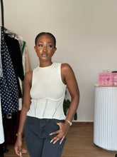 Load image into Gallery viewer, Cream knit open back top
