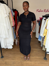 Load image into Gallery viewer, Black two piece skirt set
