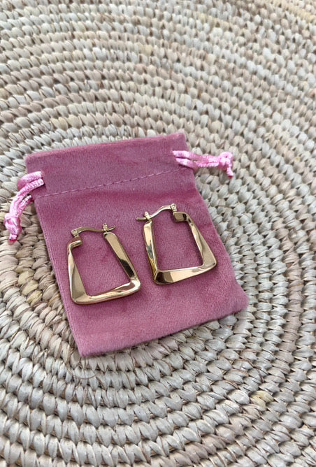 Gold Square earrings