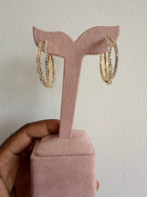 Load image into Gallery viewer, Gold diamond encrusted hoops
