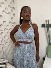 Load image into Gallery viewer, Blue maxi skirt two piece
