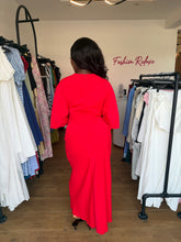 Load image into Gallery viewer, Red batwing maxi dress
