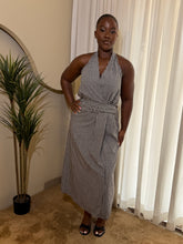 Load image into Gallery viewer, Black and white gingham maxi dress
