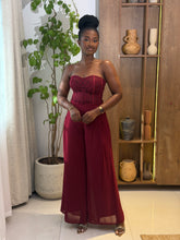 Load image into Gallery viewer, Wine corset two piece
