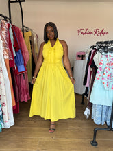 Load image into Gallery viewer, Yellow open back maxi dress
