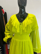 Load image into Gallery viewer, Green chiffon mini flair dress
