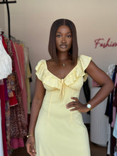 Load image into Gallery viewer, Butter yellow open back maxi dress
