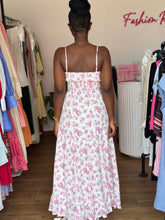 Load image into Gallery viewer, Pink and white floral maxi dress
