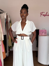 Load image into Gallery viewer, Cream belted two piece
